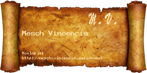 Mesch Vincencia névjegykártya